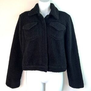 Reformation Faux Shearling Teddy Sherpa Jacket Black Size X-small